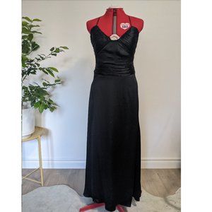 Jacob - Halter full length black silk dress